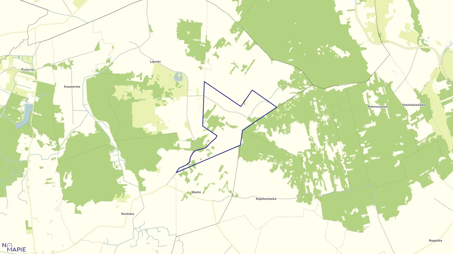 Mapa obrębu KAZIMIERÓWKA w gminie Żmudź