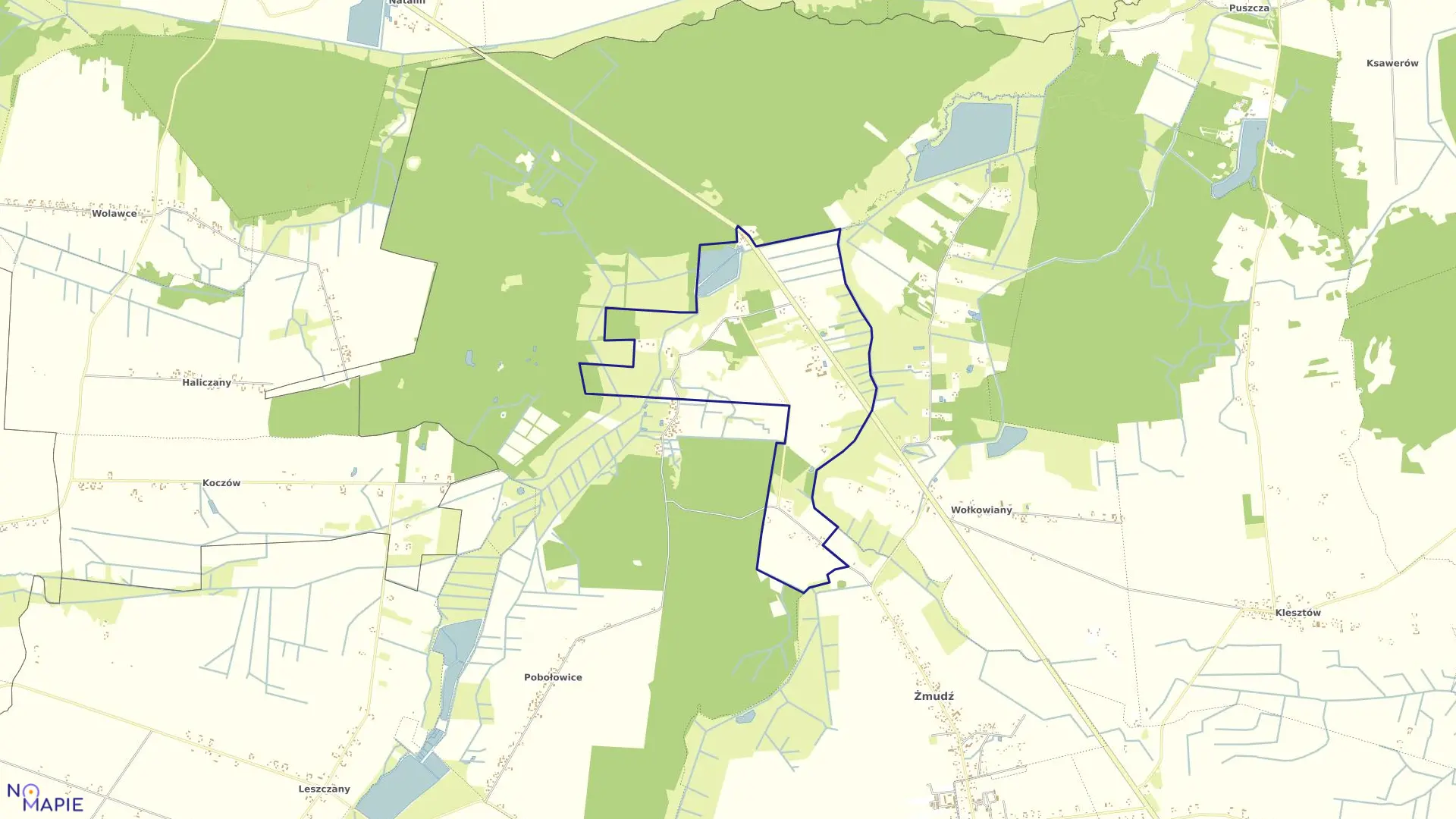 Mapa obrębu POBOŁOWICE KOLONIA w gminie Żmudź