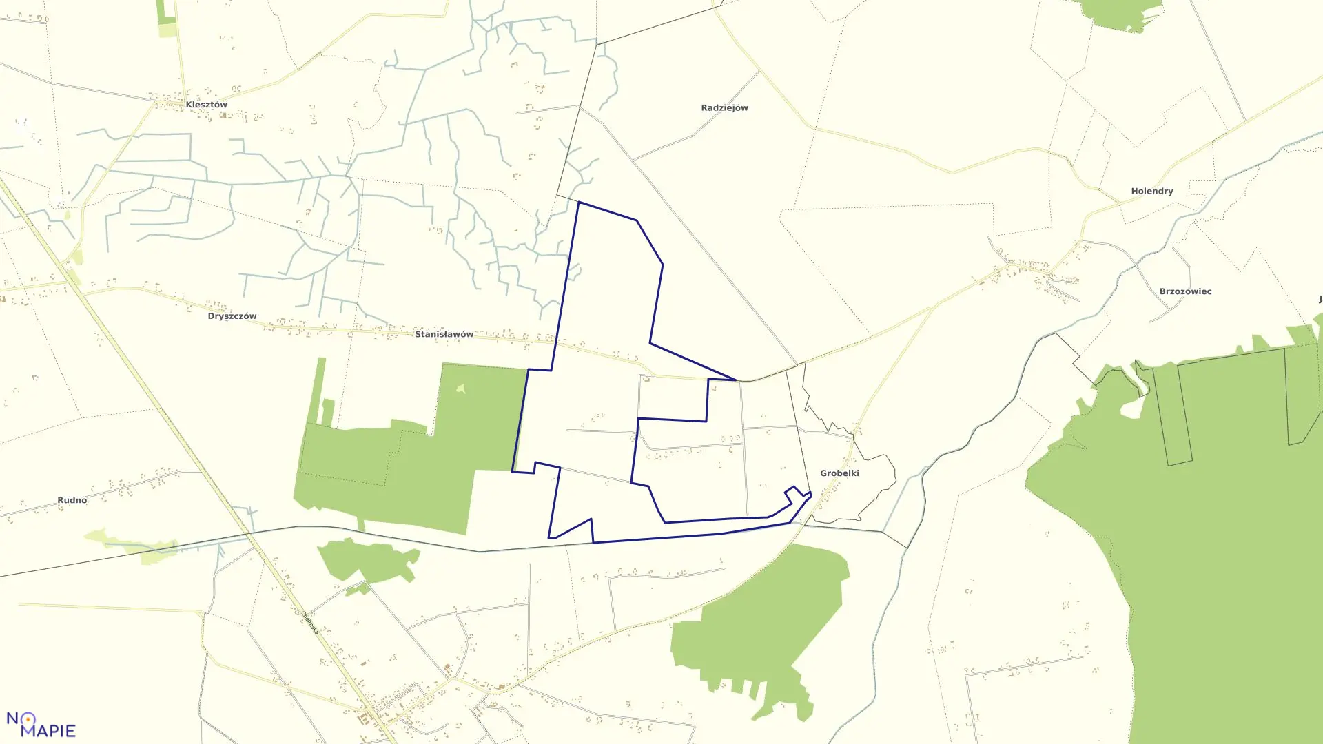 Mapa obrębu SYCZÓW w gminie Żmudź